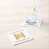 Zakelijke bedrijfslogo tekst slogan merk kleur kartonnen onderzetters (Insitu)