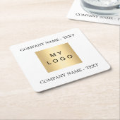 Zakelijke bedrijfslogo tekst slogan merk kleur kartonnen onderzetters (Schuin)