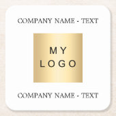 Zakelijke bedrijfslogo tekst slogan merk kleur kartonnen onderzetters (Voorkant)