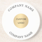 Zakelijke bedrijfslogo tekst slogan zandsteen onderzetter (Voorkant)