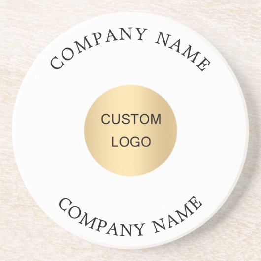 Zakelijke bedrijfslogo tekst slogan zandsteen onderzetter (Voorkant)