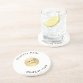 Zakelijke bedrijfslogo tekst slogan zandsteen onderzetter (Zijkant)