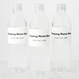 Zakelijke bedrijfsnaam & tekstklantcadeaus waterfles etiket