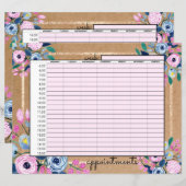 Zakelijke benoemingen voor roze Floral Gold Kraft  (Voorkant / Achterkant)