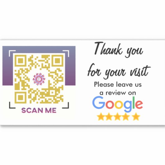 Zakelijke beoordeling met Google Reviewen QR Code  Sticker (Voorkant)