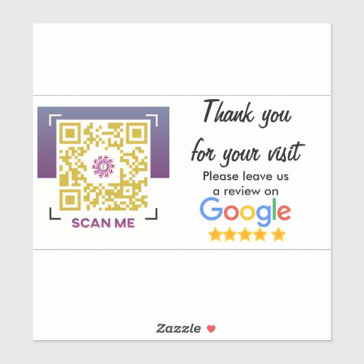 Zakelijke beoordeling met Google Reviewen QR Code  Sticker (Vel)
