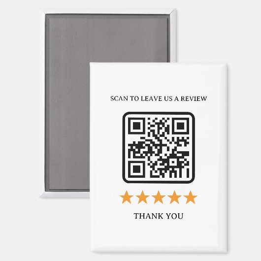 Zakelijke beoordelingslink QR-code 2,5" x 3,5" Magneet (Voorkant / Achterkant)