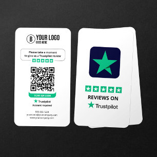 Zakelijke beoordelingslink Trustpilot beoordelinge Visitekaartje