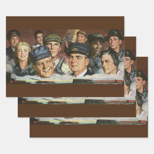 Zakelijke beroepen, vintage patriottische patriott inpakpapier vel (Set)