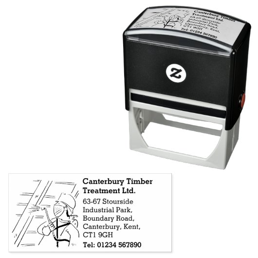 Zakelijke bescherming en verwerking van hout zelfinktende stempel (In situ)