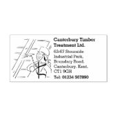 Zakelijke bescherming en verwerking van hout zelfinktende stempel (Design)