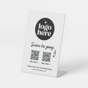 Zakelijke betalingslogo QR-code scannen om te beta Reclamebord Met Voetstuk