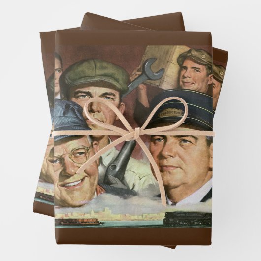 Zakelijke bezettingen, patriottisch patriottisme inpakpapier vel (In situ)