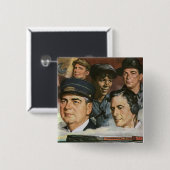 Zakelijke bezettingen,  patriottisch patriottisme vierkante button 5,1 cm (Voorkant /achterkant)