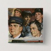 Zakelijke bezettingen,  patriottisch patriottisme vierkante button 5,1 cm (Voorkant)