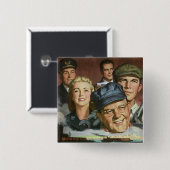 Zakelijke bezettingen,  patriottisch patriottisme vierkante button 5,1 cm (Voorkant /achterkant)