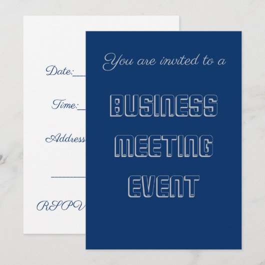Zakelijke bijeenkomst kaart (Voorkant / Achterkant)