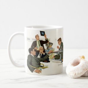 Zakelijke bijeenkomst van luchtvaartmaatschappij e koffiemok