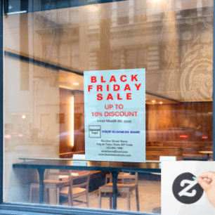 Zakelijke Black Friday Sale Lichtblauwe Raamsticke Raamsticker