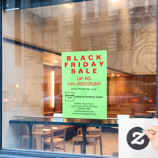 Zakelijke Black Friday Sale Lichtgroen Raamsticker (Cafe Raam)