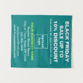 Zakelijke Black Friday Sale op Blauwgroen groen ta Wandkleed (Voorkant (horizontaal))