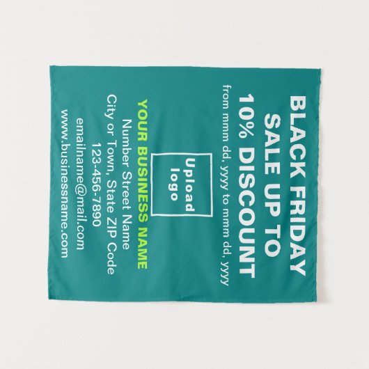 Zakelijke Black Friday Sale op Blauwgroen groen ta Wandkleed (Voorkant (horizontaal))