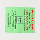 Zakelijke Black Friday Sale op licht groen tapijt Wandkleed (Voorkant (horizontaal))