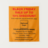 Zakelijke Black Friday Sale op Oranje kleur Wandkleed (Voorkant)