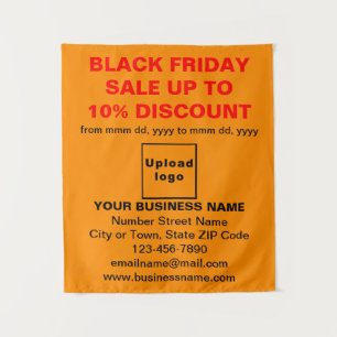 Zakelijke Black Friday Sale op Oranje kleur Wandkleed