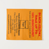 Zakelijke Black Friday Sale op Oranje kleur Wandkleed (Voorkant (horizontaal))
