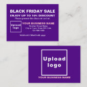 Zakelijke Black Friday Sale op Paarse korting Kaar (Voorkant / Achterkant)