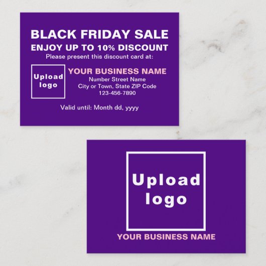 Zakelijke Black Friday Sale op Paarse korting Kaar (Voorkant / Achterkant)