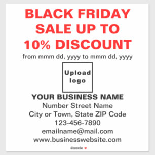 Zakelijke Black Friday Sale op witte vinyl sticker