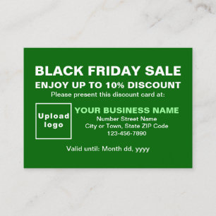 Zakelijke Black Friday-uitverkoop op groene kortin Kortingskaartje