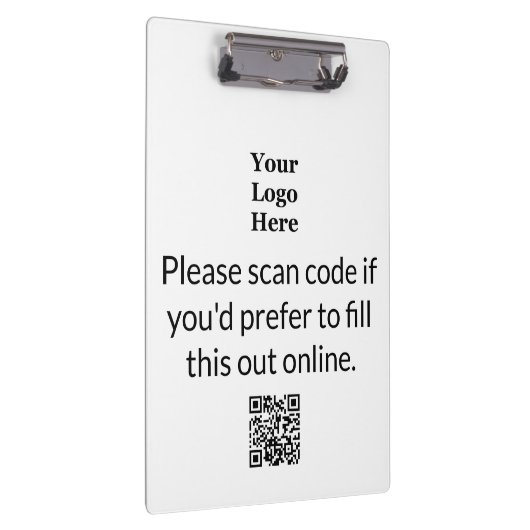 Zakelijke Black White Logo Scan QR-code om te volt Klembord (Rechts)