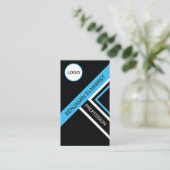 Zakelijke Blauwe en Zwarte Kleur Moderne Stijl Visitekaartje (Staand voorkant)