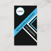 Zakelijke Blauwe en Zwarte Kleur Moderne Stijl Visitekaartje (Voorkant)