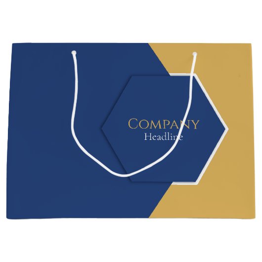 Zakelijke blauwe tas groot cadeauzakje (Voorkant)