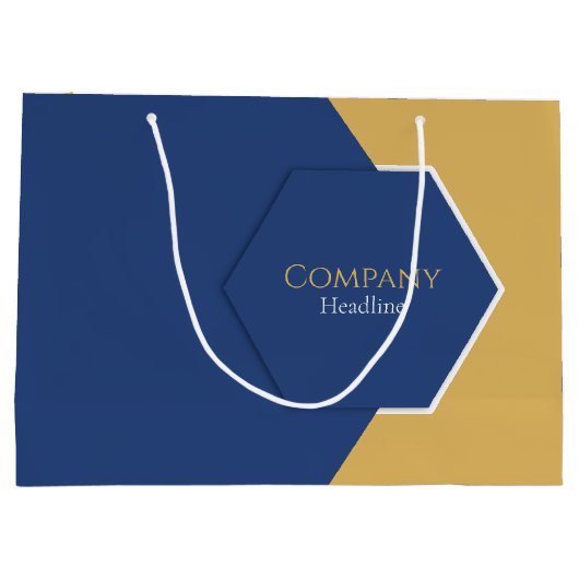 Zakelijke blauwe tas groot cadeauzakje (Achterkant)