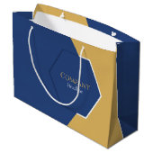 Zakelijke blauwe tas groot cadeauzakje (Achterkant Gekanteld)