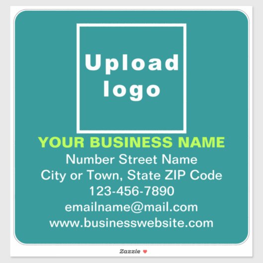 Zakelijke Blauwgroen Groene Grote Vierkante Vinyl Sticker (Vel)