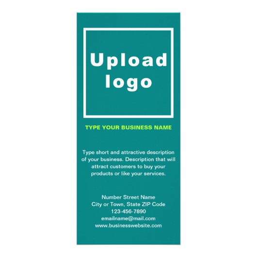Zakelijke Blauwgroen rackKaart Reclamekaart (Voorkant)
