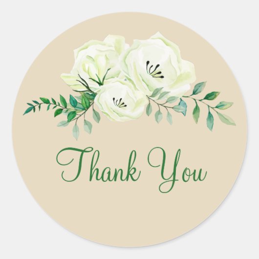 Zakelijke Bloemen Dank u Stickers (Voorkant)