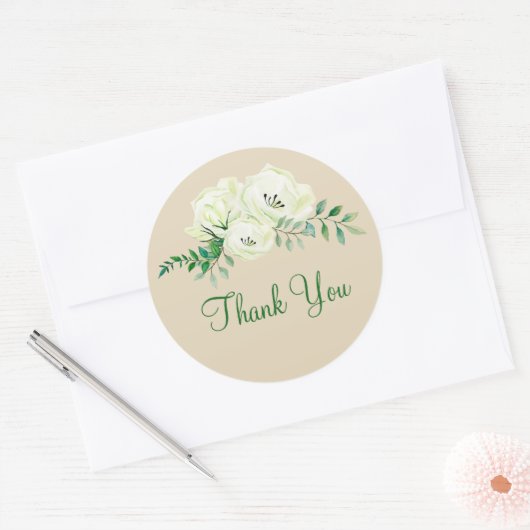 Zakelijke Bloemen Dank u Stickers (Envelop)
