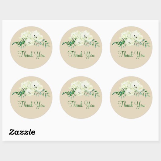 Zakelijke Bloemen Dank u Stickers (Vel)