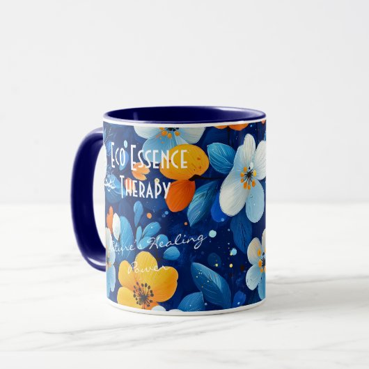 Zakelijke Bloemen Mok met Levendige Bloemen - Cust (Voorkant links)