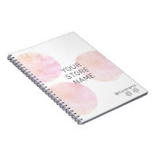 Zakelijke Blush Waterverf cirkels sociale media Notitieboek (Rechterzijde)