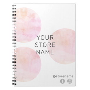 Zakelijke Blush Waterverf cirkels sociale media Notitieboek