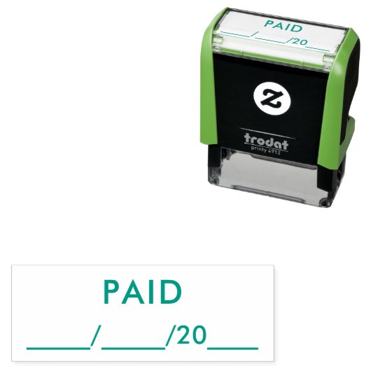 Zakelijke boekhouding Blue Ink BETAALD met datum Zelfinktende Stempel (In situ)