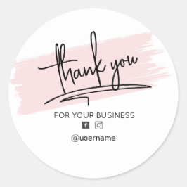 Zakelijke branding dank u kaart ronde sticker